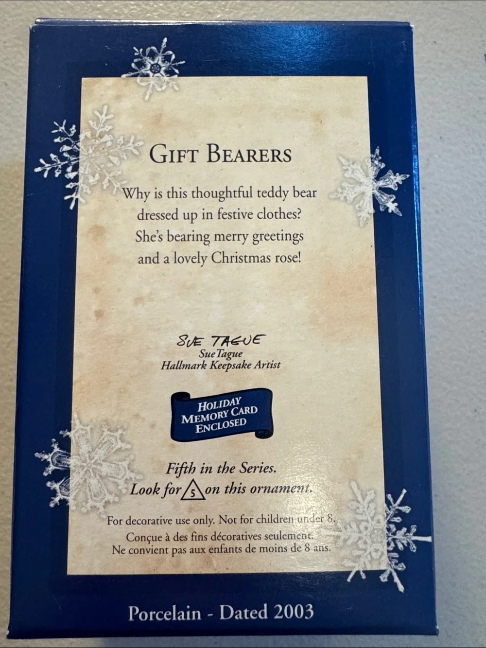 Hallmark Brown & Red Bear Keepsake Ornament with Floral Hat